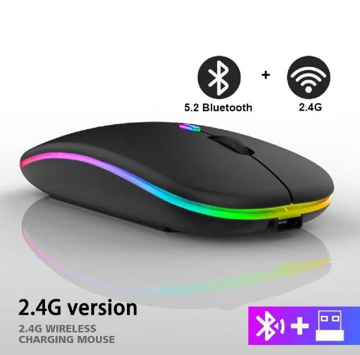 Hawk HK01 Bluetooth Dual-Mode Rechargeable RGB Silent Click Mouse