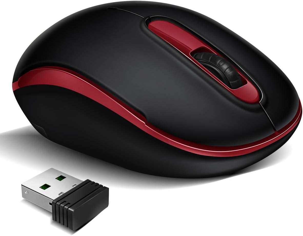 Slim Portable Wireless Mouse with USB Nano Receiver - 1200 DPI, Silver