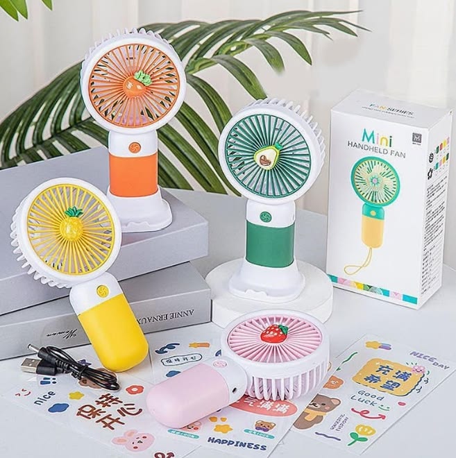Rechargeable Handheld Fruit / Flower Decoration Fan