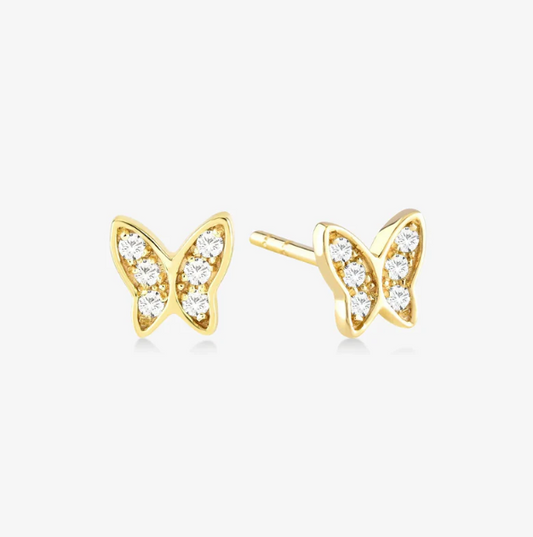 Diamond Butterfly Earrings