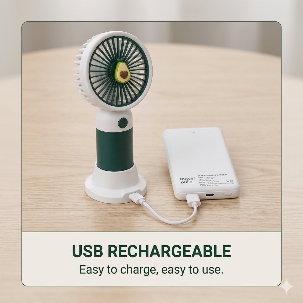 Mini Fan + 4000mAh Power Bank Combo | Portable Cooling & Charging Set