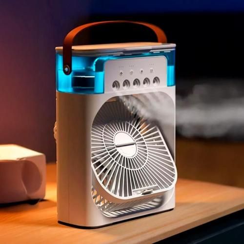 3 In 1 Mini Portable USB AC Fan Humidifier & LED Water Lamp (10 inch)