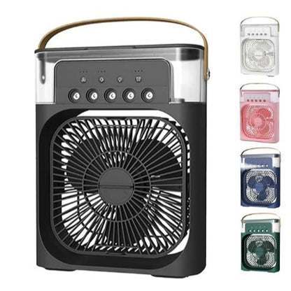 3 In 1 Mini Portable USB AC Fan Humidifier & LED Water Lamp (10 inch)