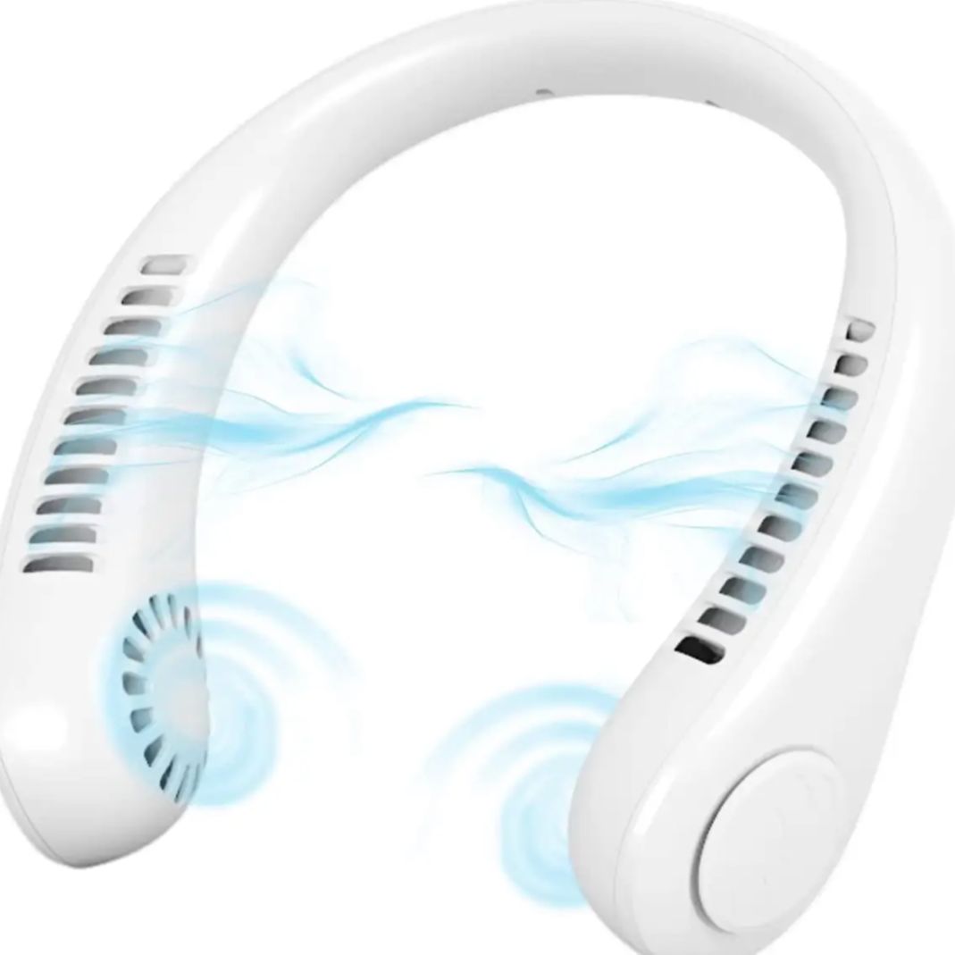 Portable Rechargeable Neck Fan – Hands-Free Dual Wind Wearable Cooling Fan
