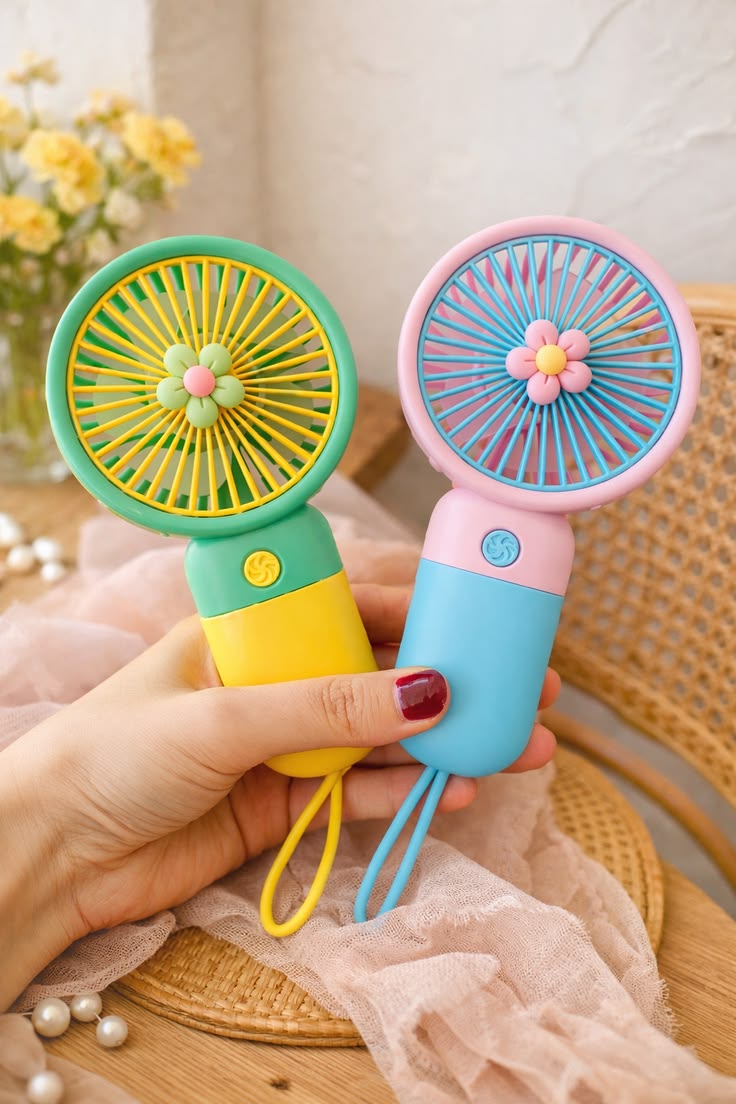 Rechargeable Handheld Fruit / Flower Decoration Fan