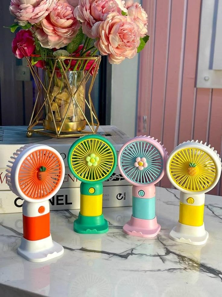 Rechargeable Handheld Fruit / Flower Decoration Fan