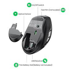 Ugreen USB Optical Wireless Mouse 2.4GHz 4000 DPI black (MU006)