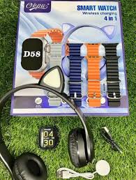 D58 Smart Watch with Wireless Bluetooth headphones