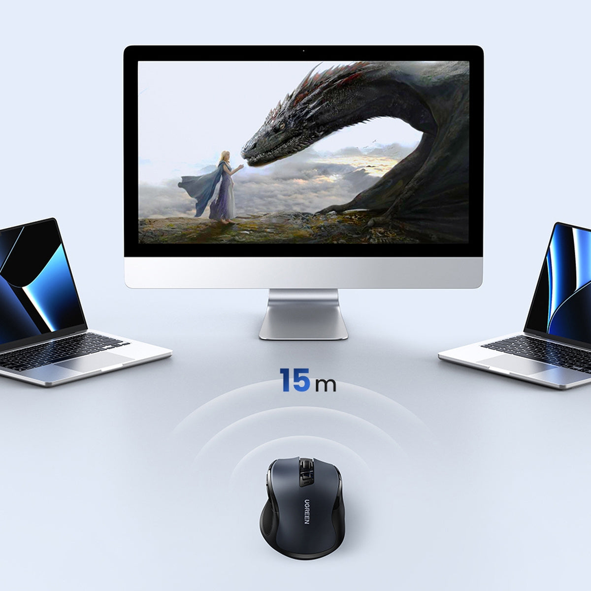 Ugreen USB Optical Wireless Mouse 2.4GHz 4000 DPI black (MU006)