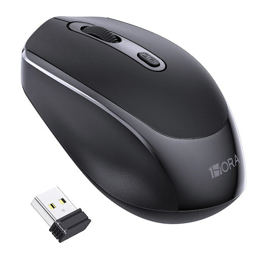 Slim Portable Wireless Mouse with USB Nano Receiver - 1200 DPI, Silver